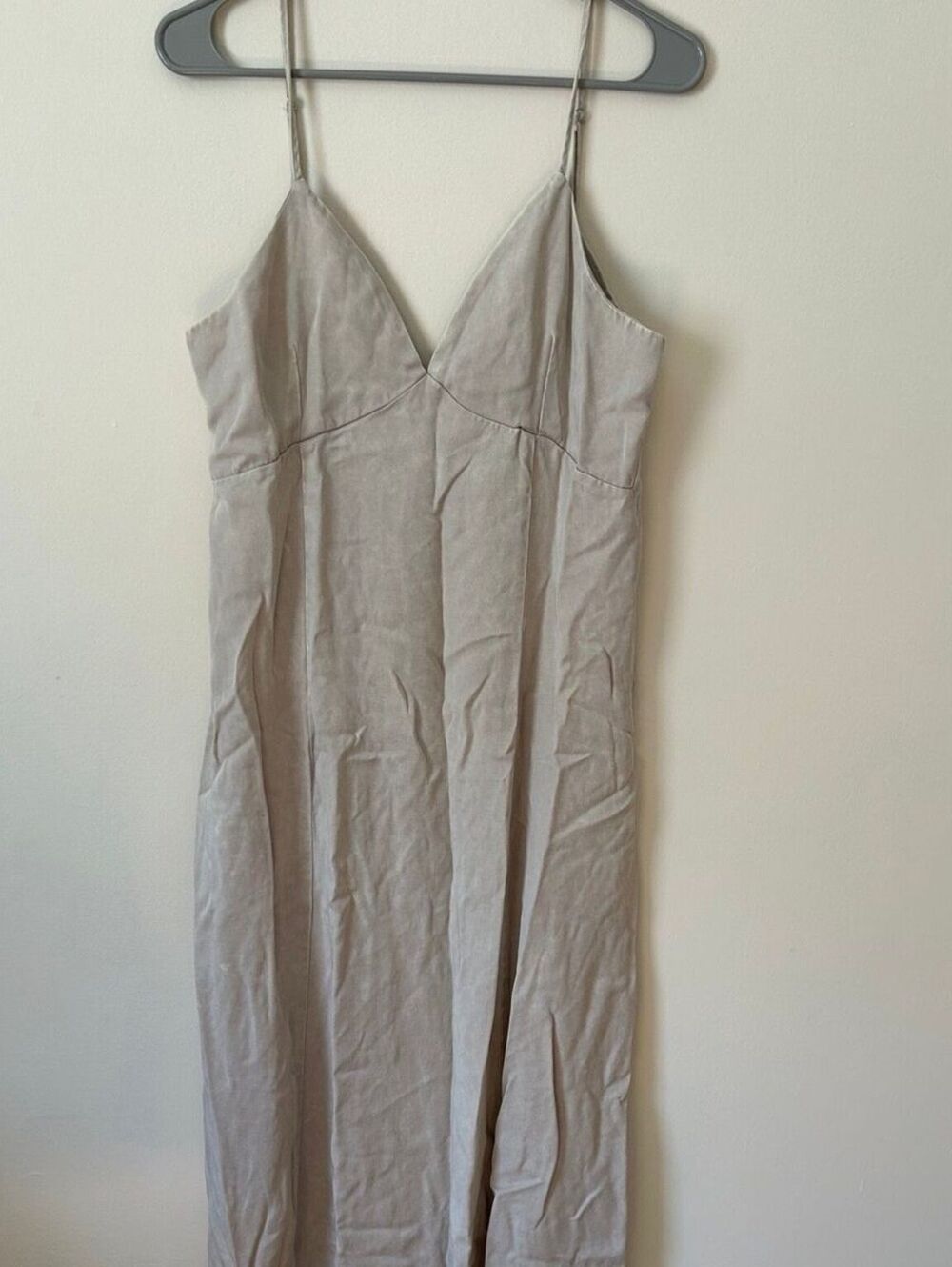 Zenana 100% Tencel Taupe Maxi Dress Size Large Stonewash